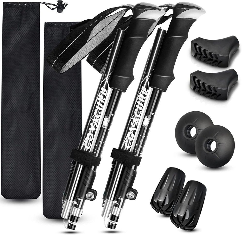 Covacure Hiking Poles Collapsible Trekking Poles – Aluminum Alloy 7075 Walking