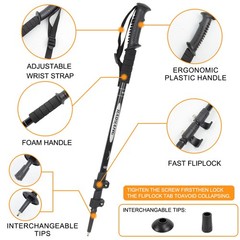 2X Trekking Poles Walking Hiking Sticks Adjustable Anti-shock Nordic Alpenstock