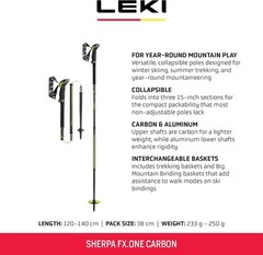 Sherpa FX.One Carbon Collapsible Lightweight Trekking Poles Backcountry Skiing