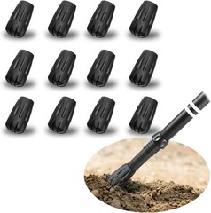 12-Pack Universal Trekking Pole Tips – 11mm Rubber Protectors for Grip & Safety