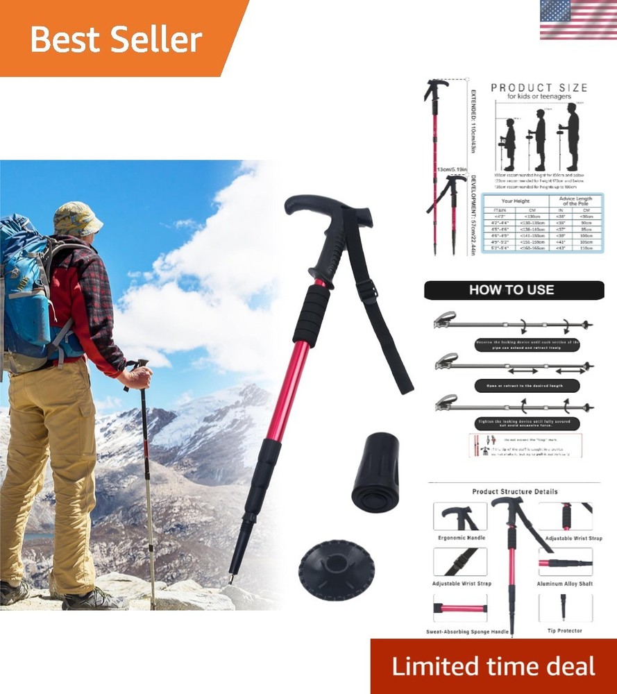 Ergonomic Trekking Pole with Adjustable Wrist Strap – Ideal for Mountaineering