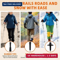 Collapsible Trekking Poles for Hiking – Lightweight Foldable Hiking Poles, 2 Pac