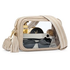 Clear Bag for Stadium Events, Clear Purse Stadium Approved Light Taupe