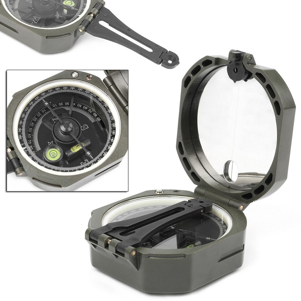Pocket Transit Army Geology Compass for Outdoor Hiking Camping Survival Marching