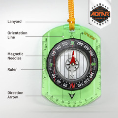 Orienteering Compass Map Reading Hiking Navigation Survival Lightweight Field