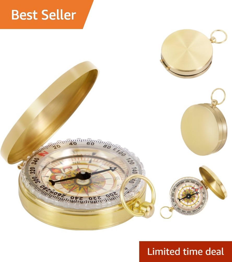 Gold Pocket Watch Compass – Perfect Portable Navigation for Outdoor Adventures
