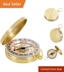Gold Pocket Watch Compass – Perfect Portable Navigation for Outdoor Adventures