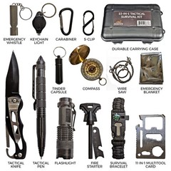 Sirius Survival 15in1 Hiking Kit – Emergency Tools & Kit for Survival Situations