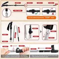 Collapsible Trekking Poles for Hiking – Lightweight Foldable Black