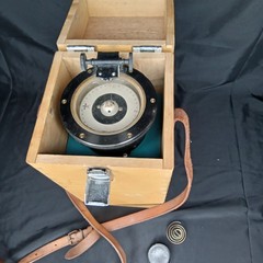 Vintage 1950s Weems & Plath Hand Bearing Compass With Wood Case And Strap