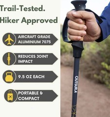 Outsura Trekking Poles for Hiking Collapsible Lightweight Aircraft Graded