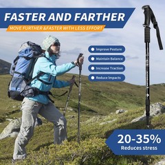 Folding Hiking Poles – 2-Piece Adjustable Trekking Poles, Lightweight Collaps…