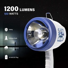 12V DC Marine Handheld Spotlight – Glare-Free Halogen Light for Boats & Outdoor