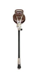 Leather Hunt, Shoot, Fish, Golf Walking Seat Stick With Spike & Rubber Ferrule