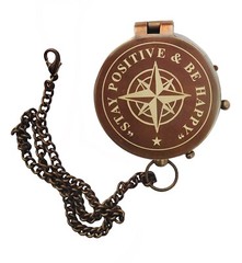 Engraved QUOTE Antique Brass Compass with Leather Case, Gift for Loved Ones