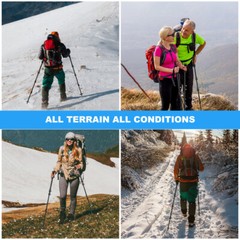 2x Aluminum Trekking Walking Hiking Stick Poles Adjustable Alpenstock Anti-Shock