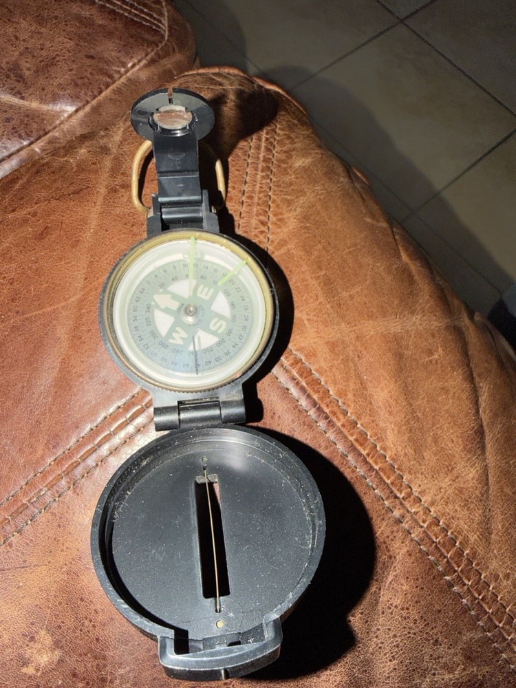 Vintage Metal Lensatic Compass – Liquid Filled – Made in Japan – Free Shipping!