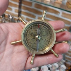 Antique Brass Pocket Compass size 8 cm