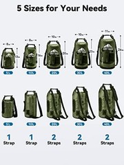 Green Waterproof Dry Bag – 5L/10L//30L/40L Roll Top 20L – Pitch Green