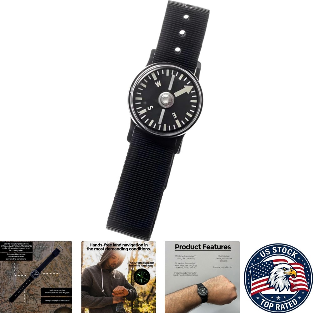 Tritium Wrist Compass J582T – Military-Grade Glow Compass for Night Adventures