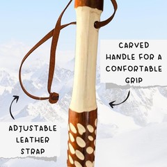 Carved Walking Stick with Animal Head – Lightweight and Strong Wooden Treckking
