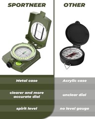 Sportneer Compass: Accurate Durable Lightweight Orienteering Compass with Strap