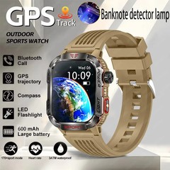 2026 Military GPS Smart Watch Money Detector Light Compass Waterproof Outdoor Sp