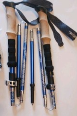 Trek-Z Cork Grip Trekking Poles – Lightweight Folding Hiking Poles, Adjustable H
