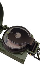US Military Phosphorescent Lensatic Compass, Olive Drab Waterproof with Pouch