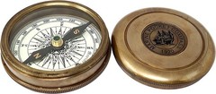 Vintage Brass Pocket Transit Compass with Robert Frost Poem – 2 Inch