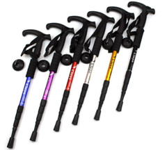 2X Trekking Poles Nordic Walking Sticks Adjustable Anti-shock Hiking Alpenstock