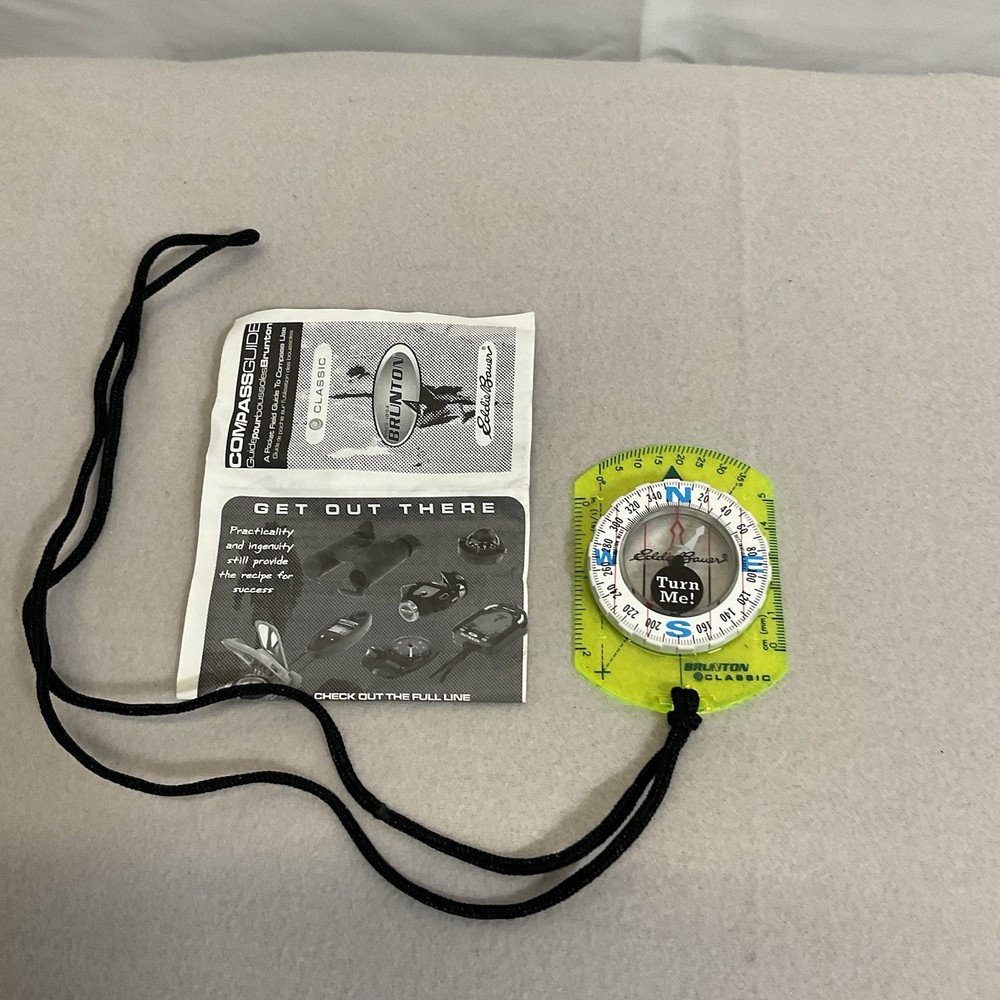 Eddie Bauer Brunson Classic Compass With Lanyard and instructions, Orienteering