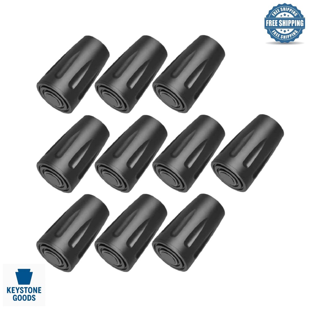 10PCS Rubber Trekking Pole Tips – Universal, Durable, Slip-Resistant Protecto…