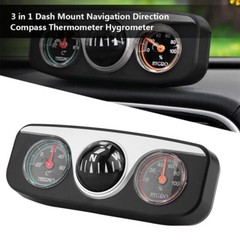 3 in1 Car Dashboard Thermometer Navigation Compass Ball for Boat Marine Truck