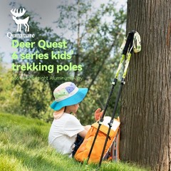 Qunature Kids Hiking Poles Aluminum Alloy Telescopic Outdoor Walking Sticks