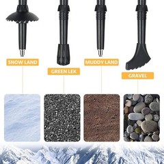 Hiking Poles Nordic Walking Poles Foldable Adjustable Telescopic Lightweight with Rubber