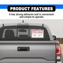 2-Pack Automotive Decals 12×8 Inch For Sale Sign Stickers, Self-Adhesive