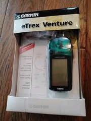 Garmin eTrex Venture Handheld Personal GPS Green In Box With Cord And Manual