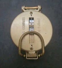 Vintage Compass Engineer Directional Gold Tone Lensatic Military Style Rare