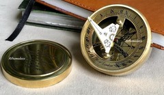 Brass Nautical Antique Brass and Copper Sundial Compass Clock Gift decor Item