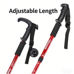1pcs Folding Trekking Pole 4-Section Portable Telescopic Walking Stick