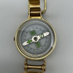 Brass Lensatic Compass Pocket 50mm Military Hiking Sighting Gold Tone Camping