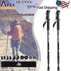 2PC Trekking Poles Nordic Walking Sticks Adjustable Anti-shock Hiking Alpenstock