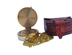 Shiny Brass Compass With Leather Case Gift To My Son Nautical Gift For Son From
