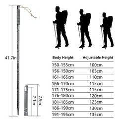 Hiking Pole Detachable Lightweight for Stick Walking silver