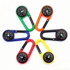 Outdoor Compass Carabiner Camping Keychain Mountain Buckle