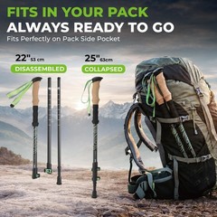3K Carbon Fiber Trekking Poles (210g) – Pair of Ultralight Hiking Poles with …