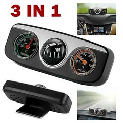 3 in 1 Car Dashboard Thermometer Navigation Compass Ball for Boat Marine Truck