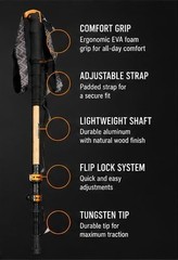 GOODE Bamboo Trekking Poles – Lightweight Adjustable Hiking Poles with Natural
