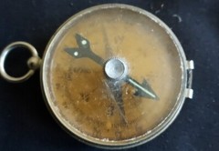 Chrome Pocket Compass Marked Germany 2″ Plastic Cover. SEE***